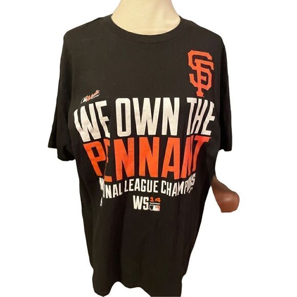 Majestic Mens San Francisco Giants T-shirt National League Champions Black Large - Picture 1 of 6